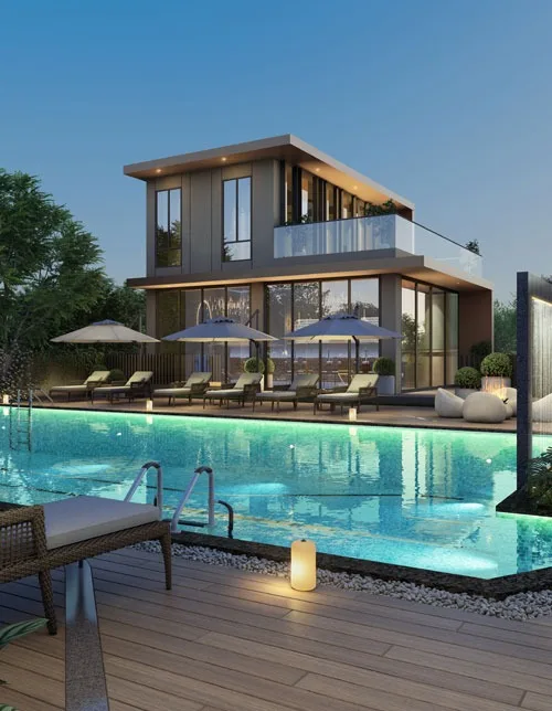 Swimming pool and clubhouse at Kalpataru Blossoms