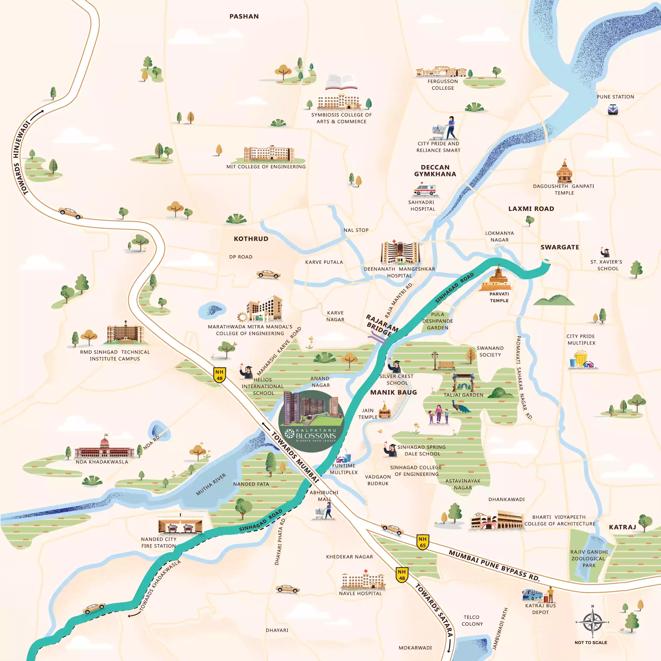 Kalpataru Blossoms Location Map